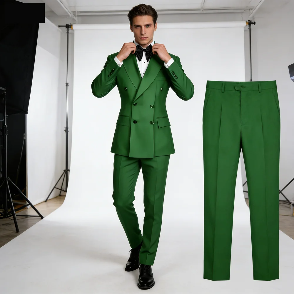 

Мужской классический костюм-двойка с пиджаком с острыми лацканами, приталенный, на заказ, для свадьбы