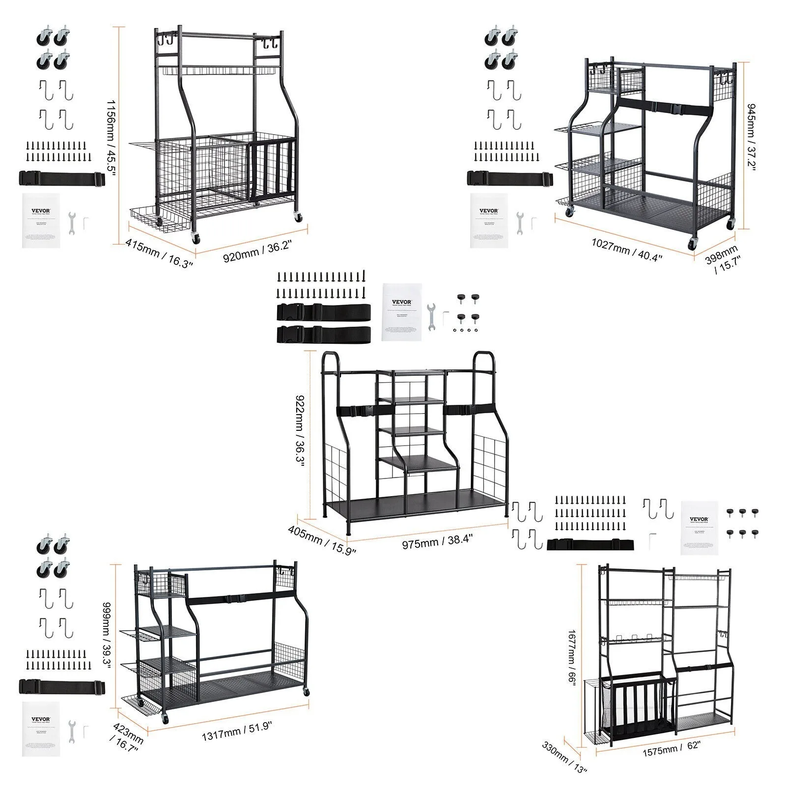 Golf Storage Garage Organizer 2/3Golf Bag Stand Holder Club Rack Ball Cart United States