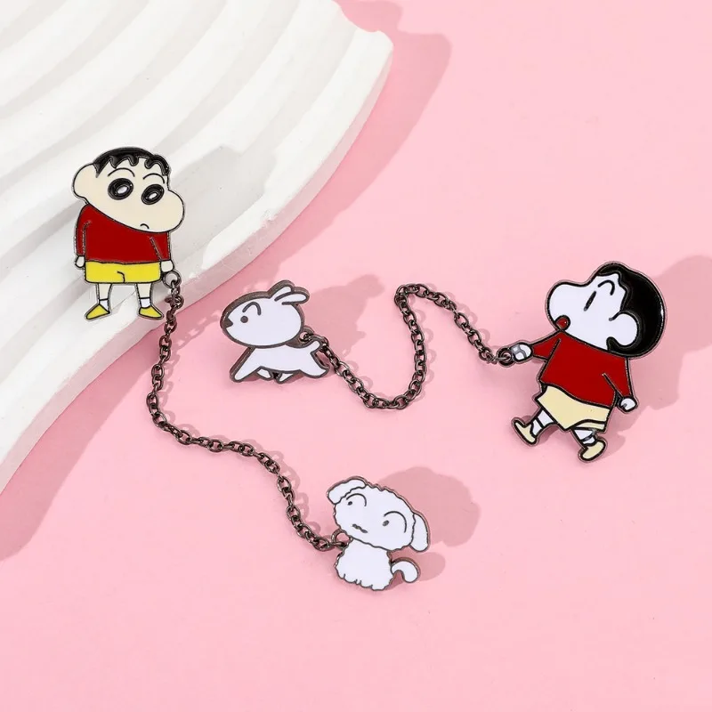 Crayon shin-chan bonito pino dos desenhos animados anime broche moda pinos saco corrente pingente decorações acessórios meninos meninas presentes de aniversário