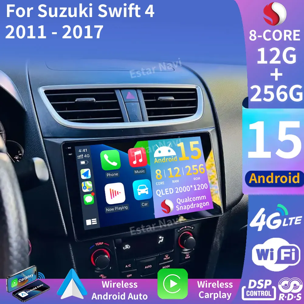 Android 15 Radio estéreo para coche para Suzuki Swift 4 2011 2012 2013 2014 -2016 reproductor de vídeo Multimedia 2 Din Auto Audio G Audio estéreo