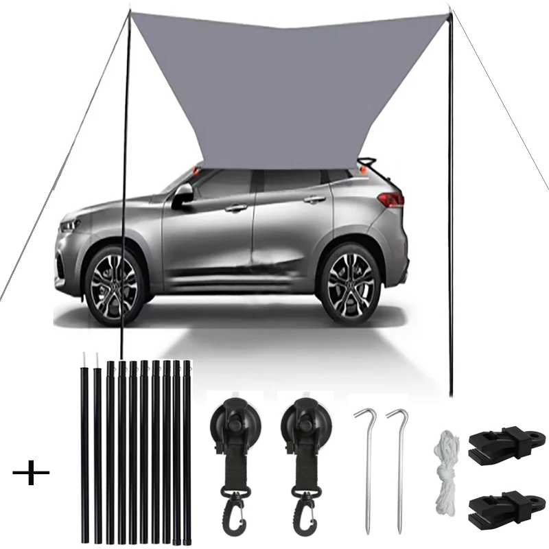 Car sunshade, camping side roof tent, waterproof UV portable camping tent, car roof canopy, outdoor camping sunshade