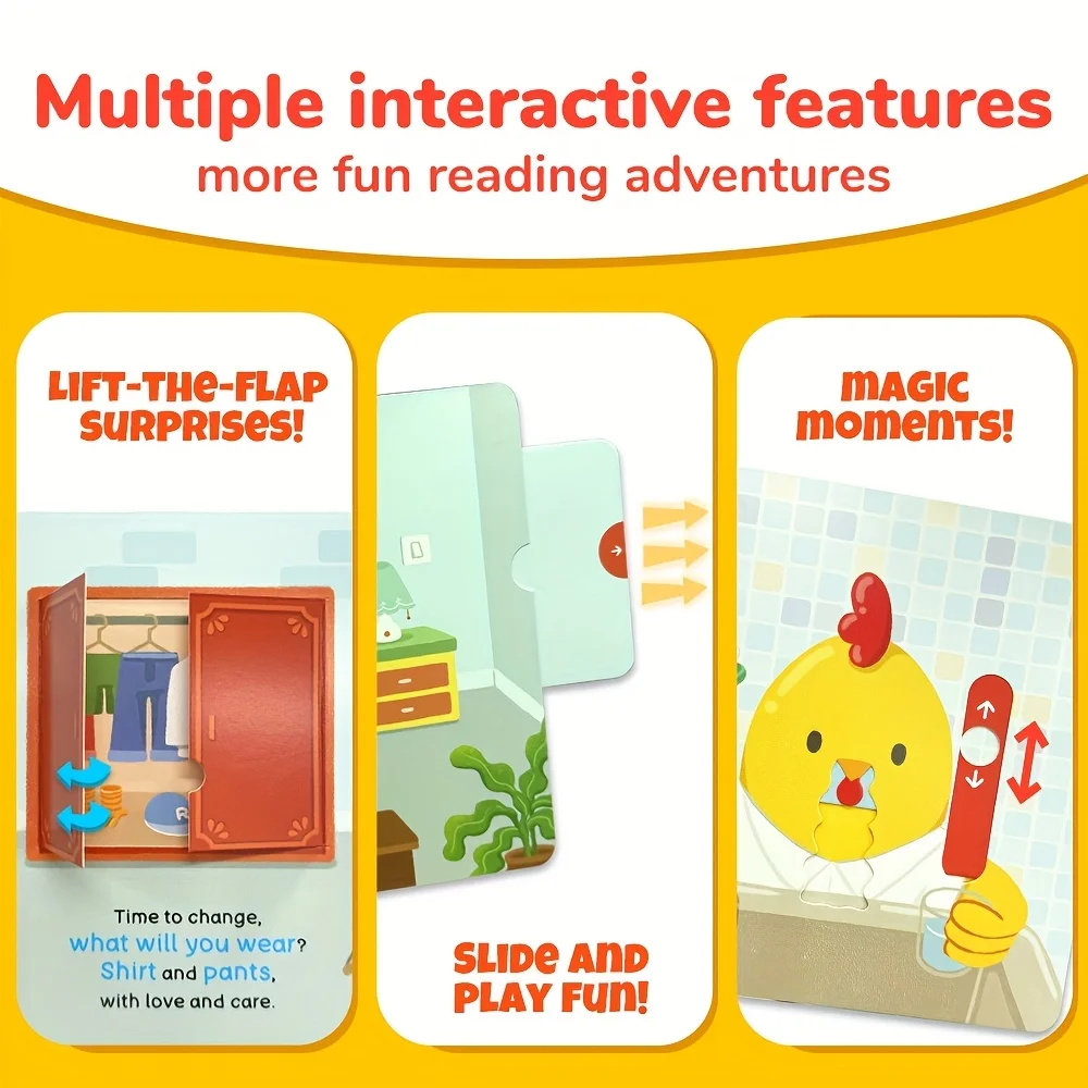 كتاب سحب صغير للأطفال فرس النهر تنظيف الأسنان موضوع النظافة الشخصية عادات التعليم المبكر منظمة كتاب هدية #3