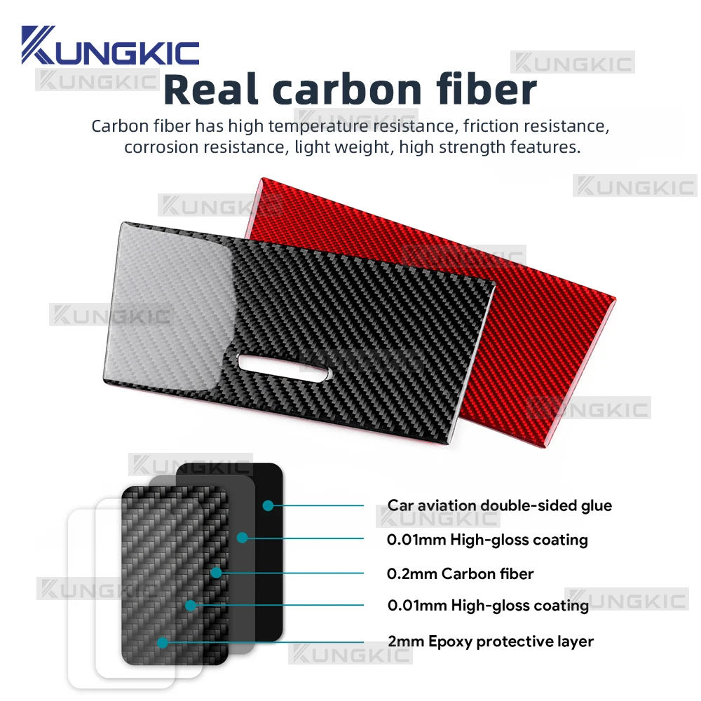 

For Jeep Grand Cherokee 2014 2015 2016 2017 2018 2019 2020 Real Soft Carbon Fiber Sticker LHD Car Cigarette Lighter Panel Trim