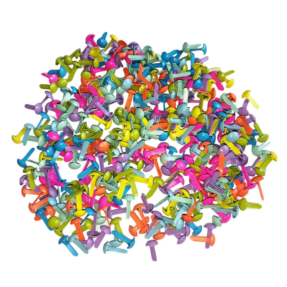 

100Pcs Mini Brads Colorful Two-Prong Brad in Pastel Colors for Scrapbooking DIY Craft Paper Projects Metal Brads