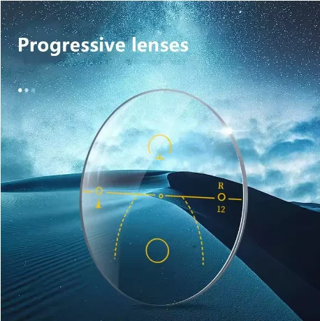 index 1.67 multi-focal lenses free form progressive lenses wider focus optical prescription lenses for far and reading