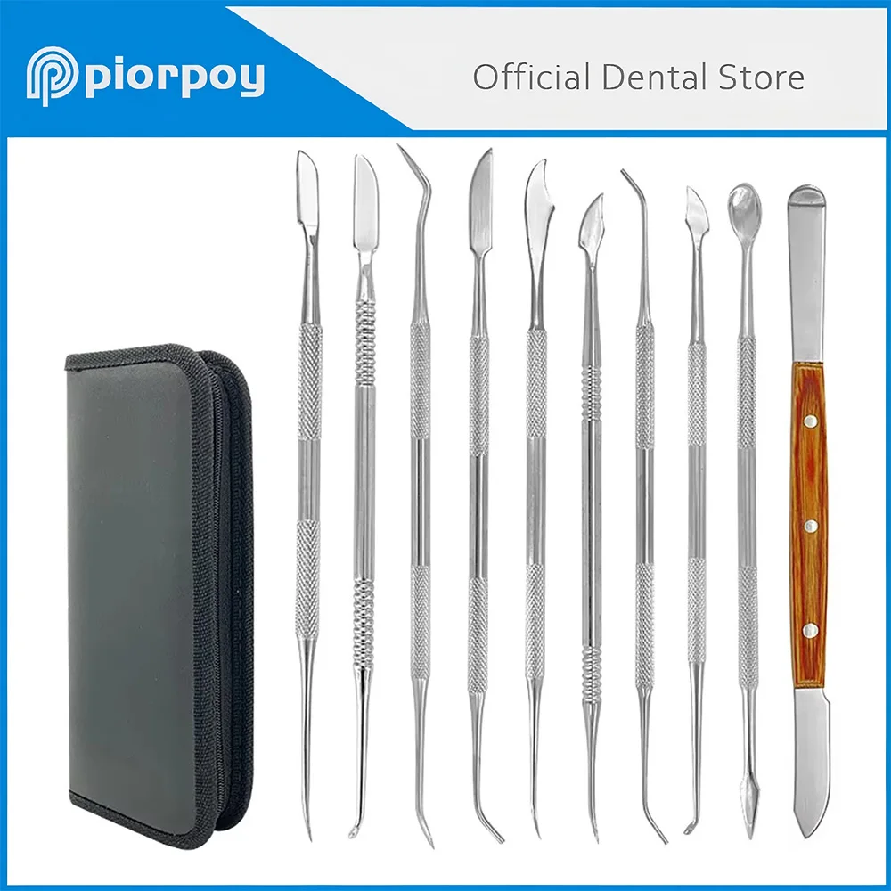 

PIORPOY 10Pcs/Set Dental Carving Knife Stainless Steel Engraving Tools Suitable For Modification Of Dental Models Dentist Tool