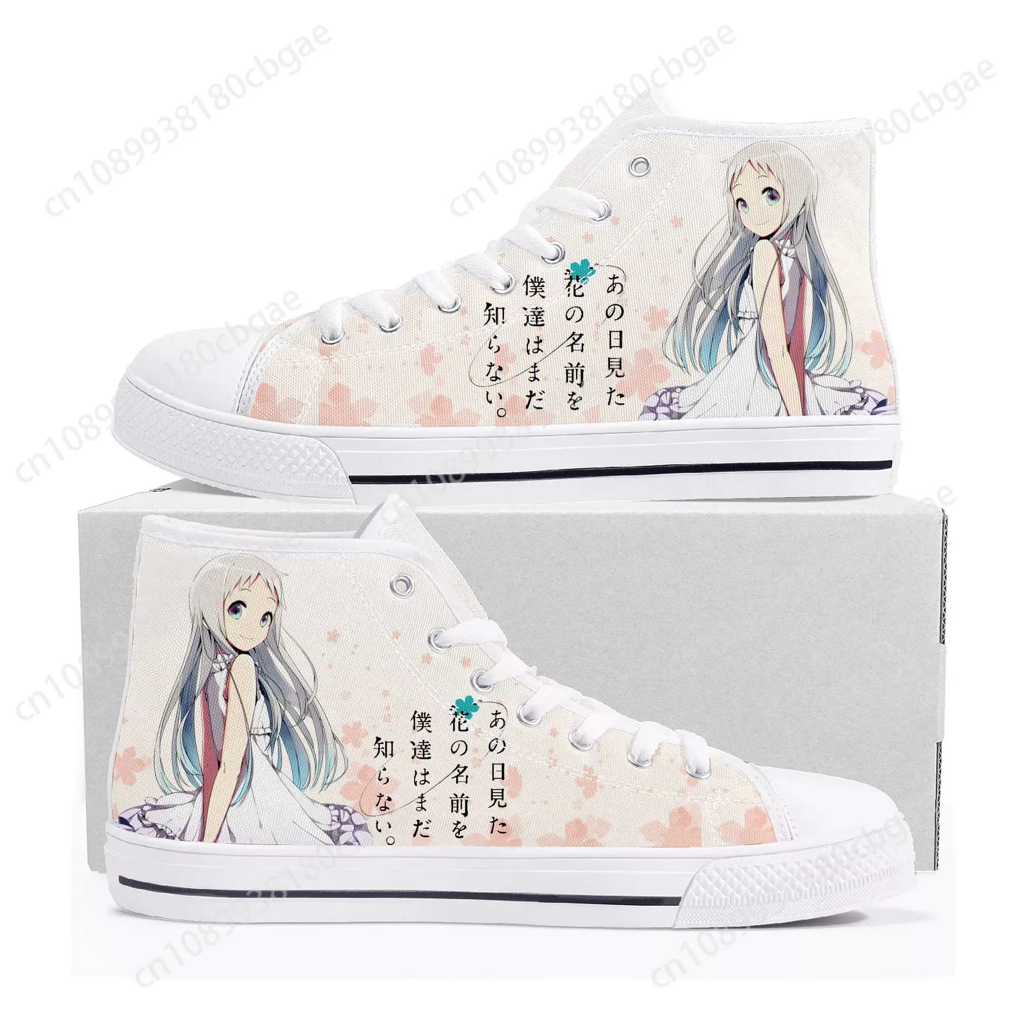 

Hot AnoHana The Flower We Saw That Day High Top Sneakers Men Women Teenager Canvas Sneaker Anime Casual Couple Shoes Custom Shoe