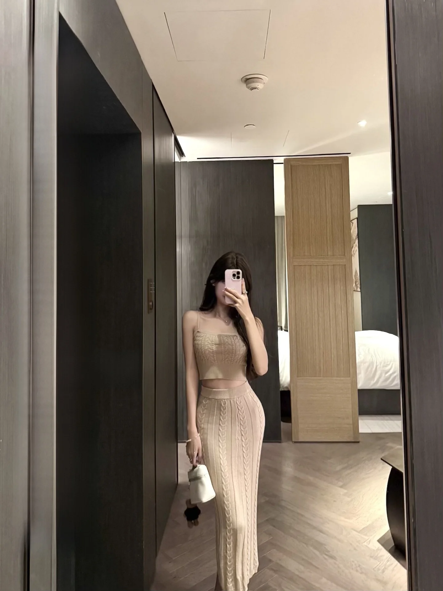 

CCZEE Heareat Law ort Crop Top Knitted Vest Waist Cinching ter Ne Skirt Set Women's Faion Autumn Collection