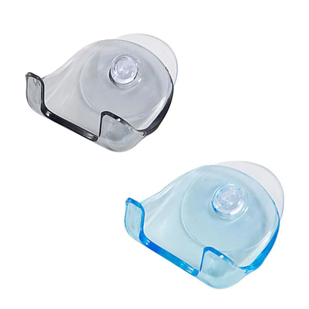 Plastic Shaver Holder Washroom Wall Sucker Suction Cup Hook Bathroom Shaver Hanging Rack Clear Storage Shelf