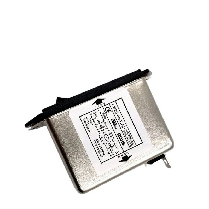 Power Filter CW2C 10A Dual Insurance F2 Socket 6A Switch Single Phase 220V AC T