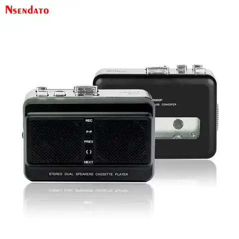 Portable Stero Cassette Tape Player Recorder Built in Speaker 3.5mm Earphoner Cassette Tape to MP3 Converter For USB Flash Disk