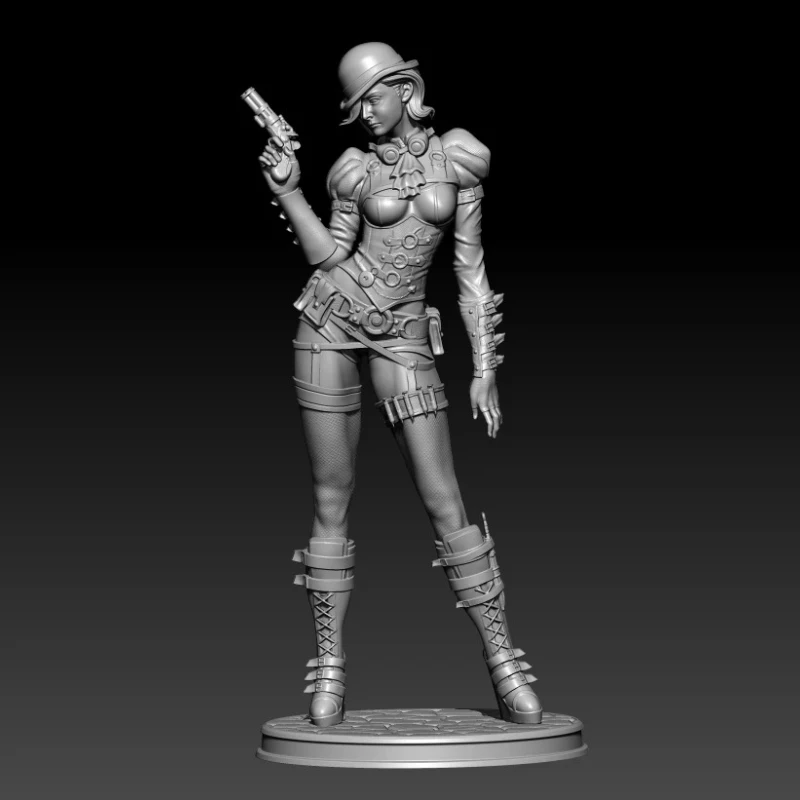 1/24 7.5cm  Resin Model Kits Retro Beautiful Girl Figurine Unpainted No Color RW-504