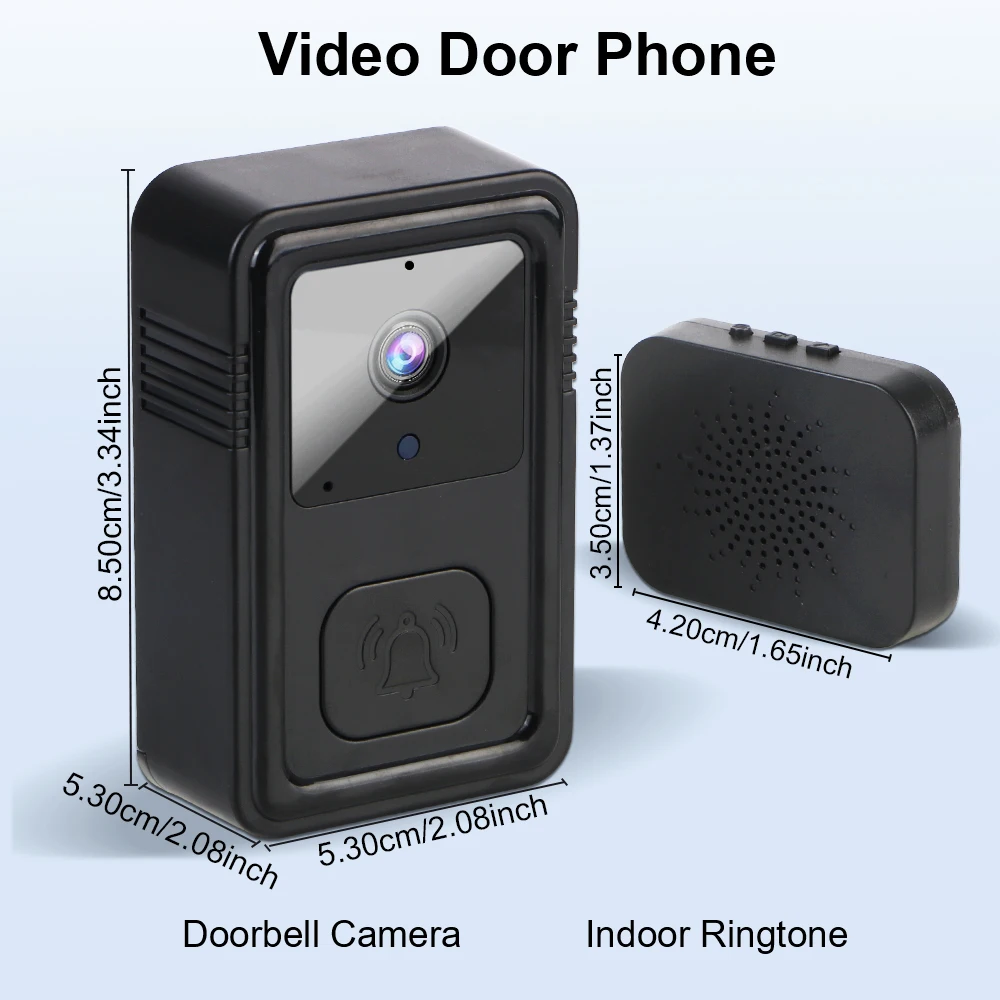 Timbre de puerta inteligente de seguridad HD para el hogar, videoportero con visión nocturna, cámara bidireccional, intercomunicador inalámbrico, cambio de voz, WIFI, seguro