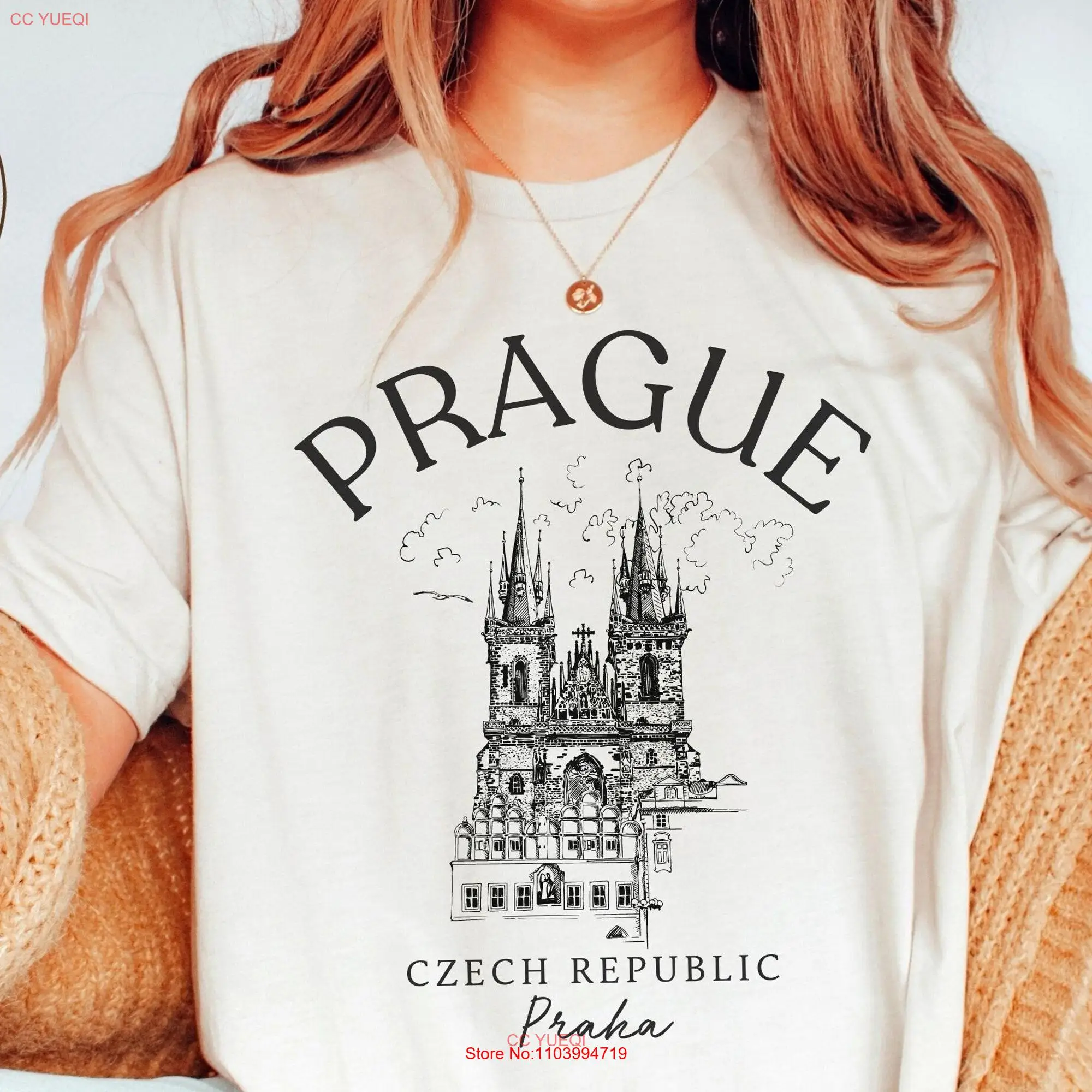 Prague T Shirt Czech Republic  long or short sleeves