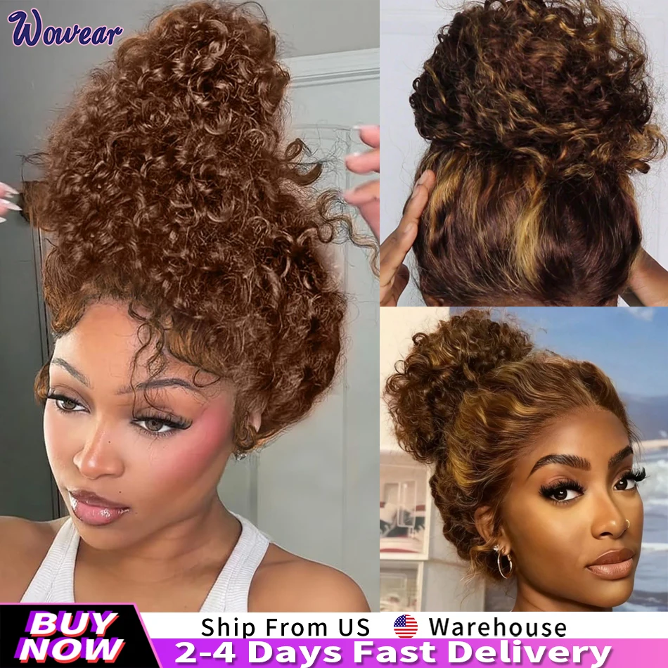 

Invisible Strap 360 Hd Lace Wig Chocolate Brown Water Wave Lace Front Wig Human Hair P427 Highlight Deep Wave Frontal Wig