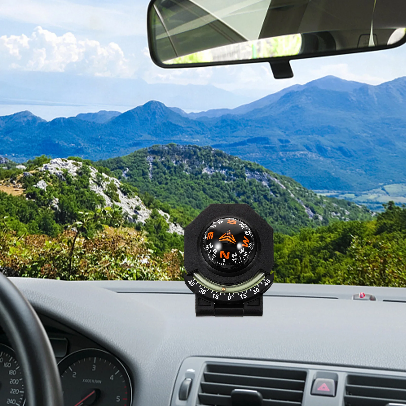 

Dashboard Black Car Dash Compass For Vehicle Boat Navigation Direction Compass Tool For Car Decoration Marine Use