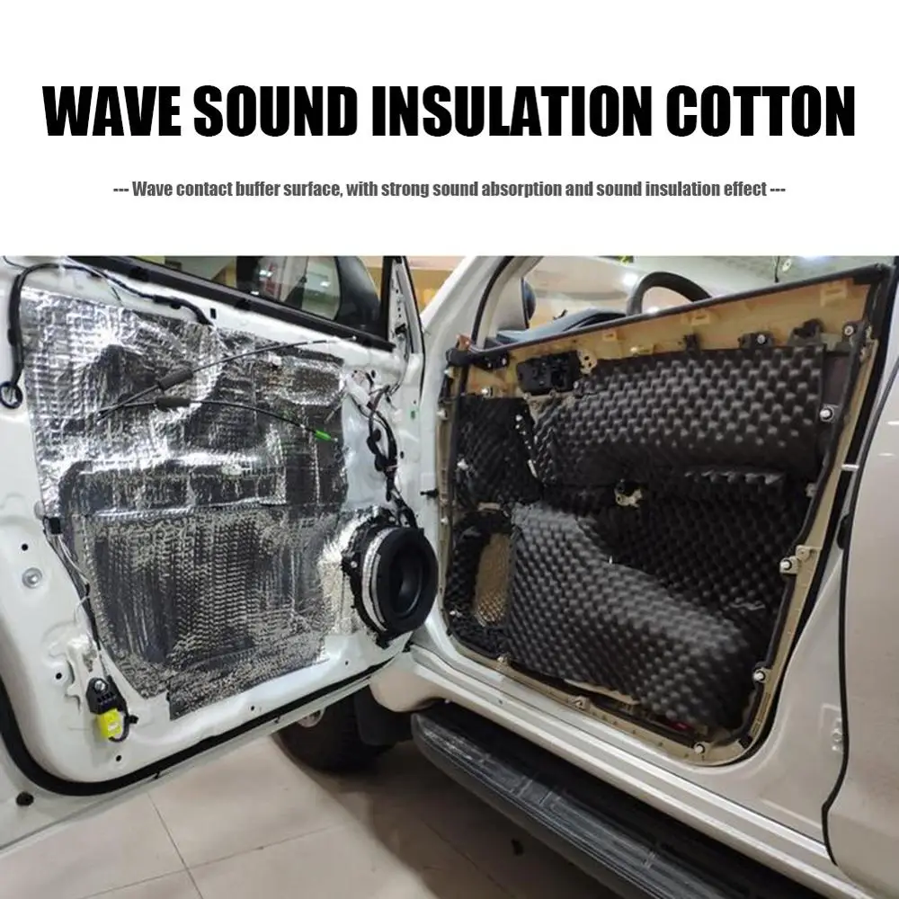 50x80cm 18mm Thick Car Sound Hot Deadener Mat Noise Proof Bonnet Insulation Deadening Hood Engine Heat Foam Cotton Sticker