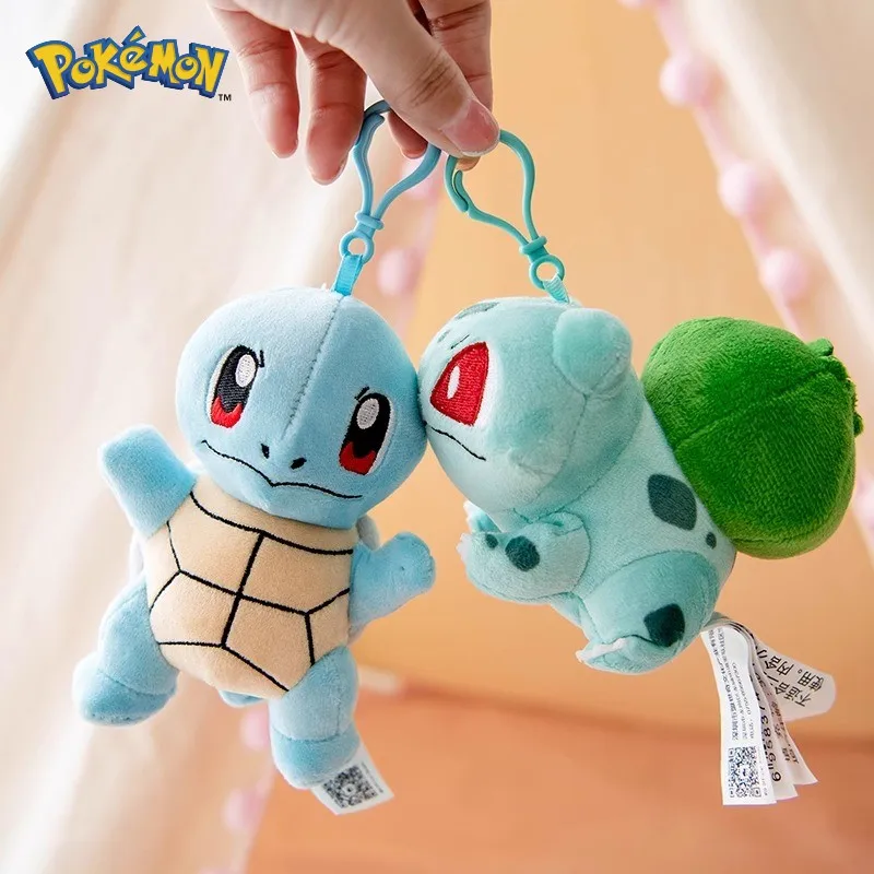 Pokemon Pikachu Mew Squirtle Charmander Kawaii Plush Toy Pendant School Bag Backpack Pendant Key Ring Small Doll Birthday Gift