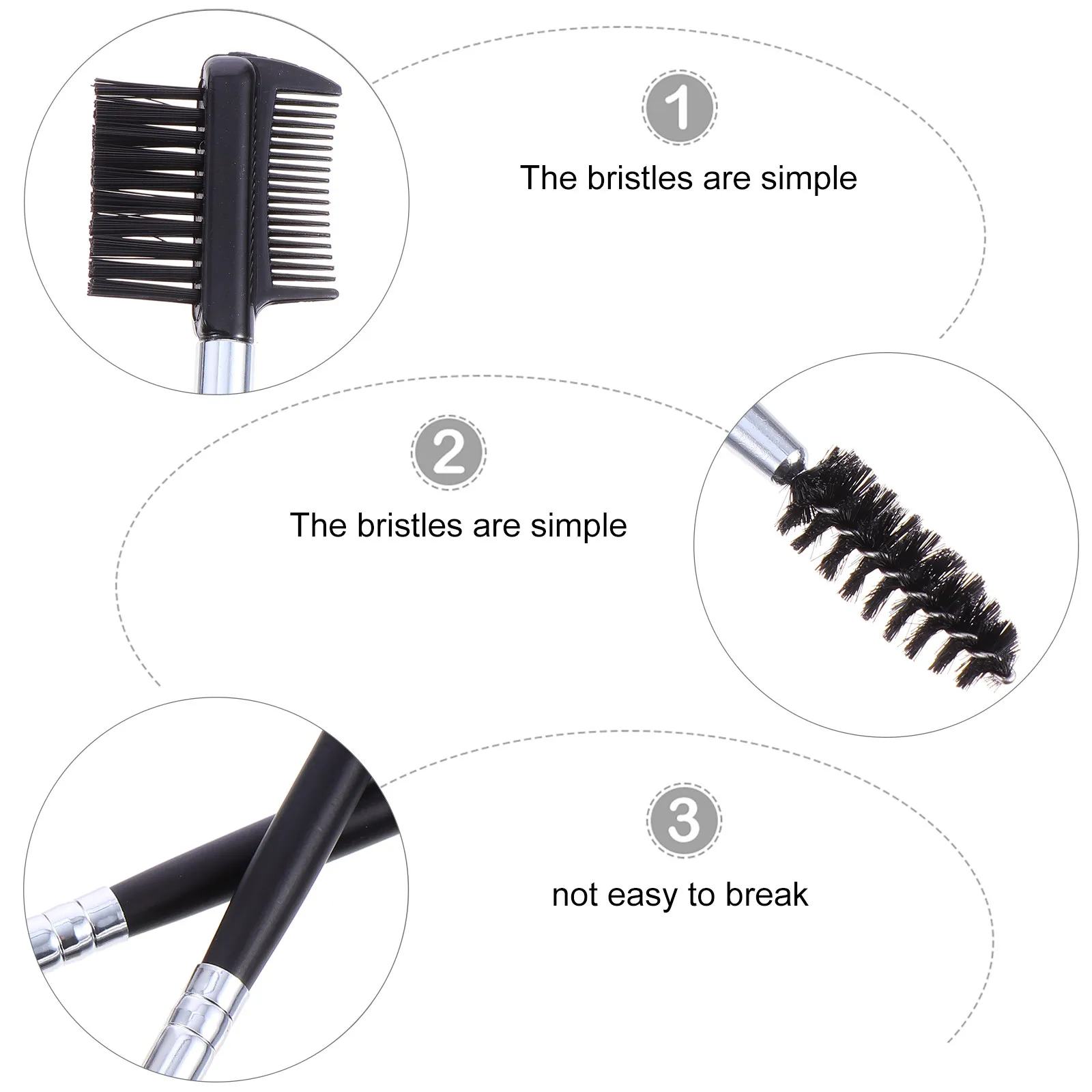 6Pcs Eyebrow Brush Shaper with Comb End for Mascara Residue Removal Brow Powder Blending Eyelash Root Cleaning Dual Function