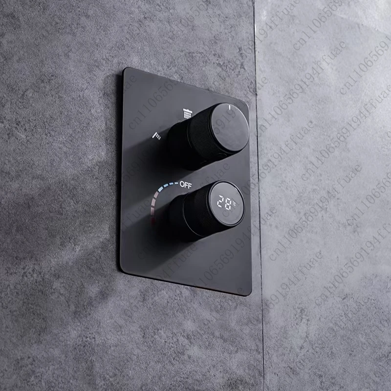 Shower Diverter New Brass Thermostatic Pressure-Balanced Mixer Valve With Matte Black Trim