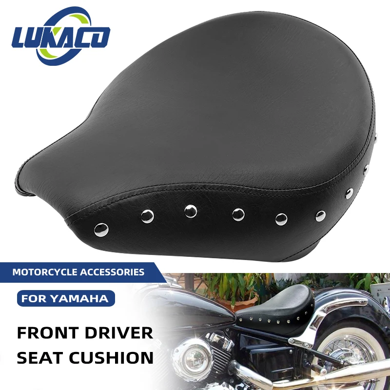 

Motorcycle Accessories Front Driver Seat Cushion Black Rider Pillow With Rivet For YAMAHA Dragstar VSTAR XVS400/650 1998-2022