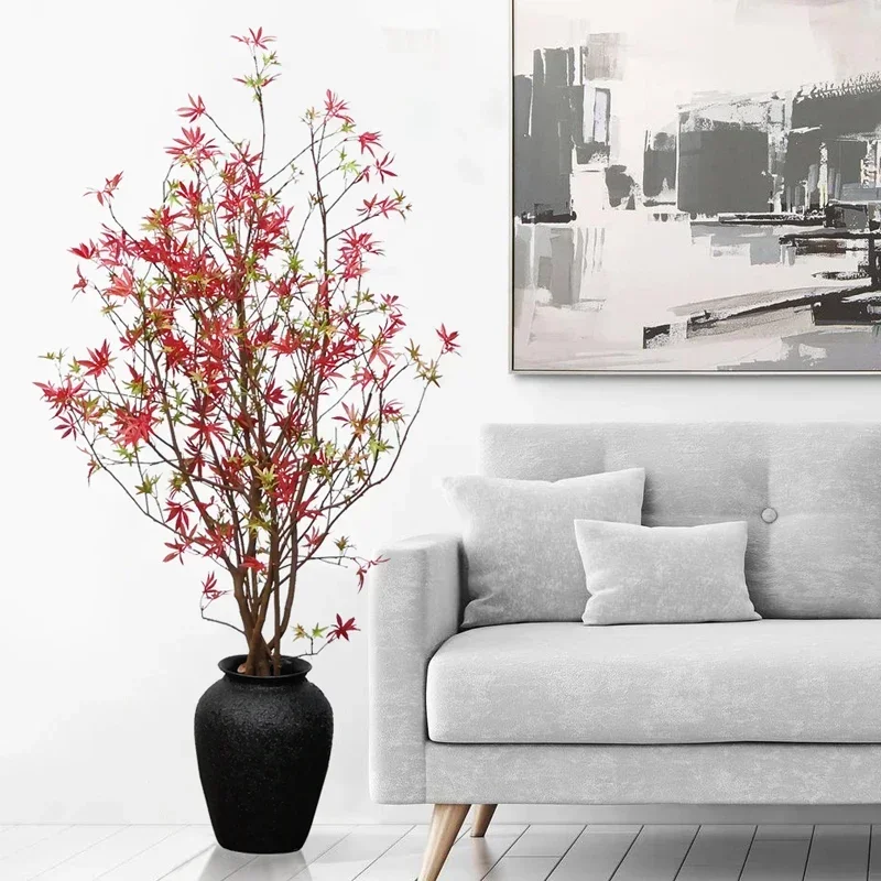Fake flower simulation flower home indoor desktop bouquet ornament maple leaf fake green plant Nordic wabi sandy wind potted pla
