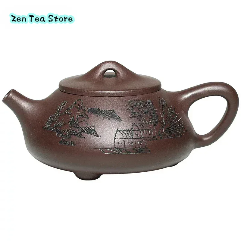 

Loiesag 260ml Purple Clay Yixing Big Capacity Handmade Raw Ore Purple Mud ShiPiao Teapot Zisha Pot Teapots Beauty Health Pot