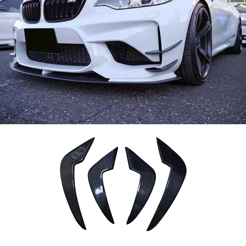 Carbon Fiber Front Bumper Canards Trims Designed For BMW 2 Series F87 M2 Coupe 2 Door 2016-2019