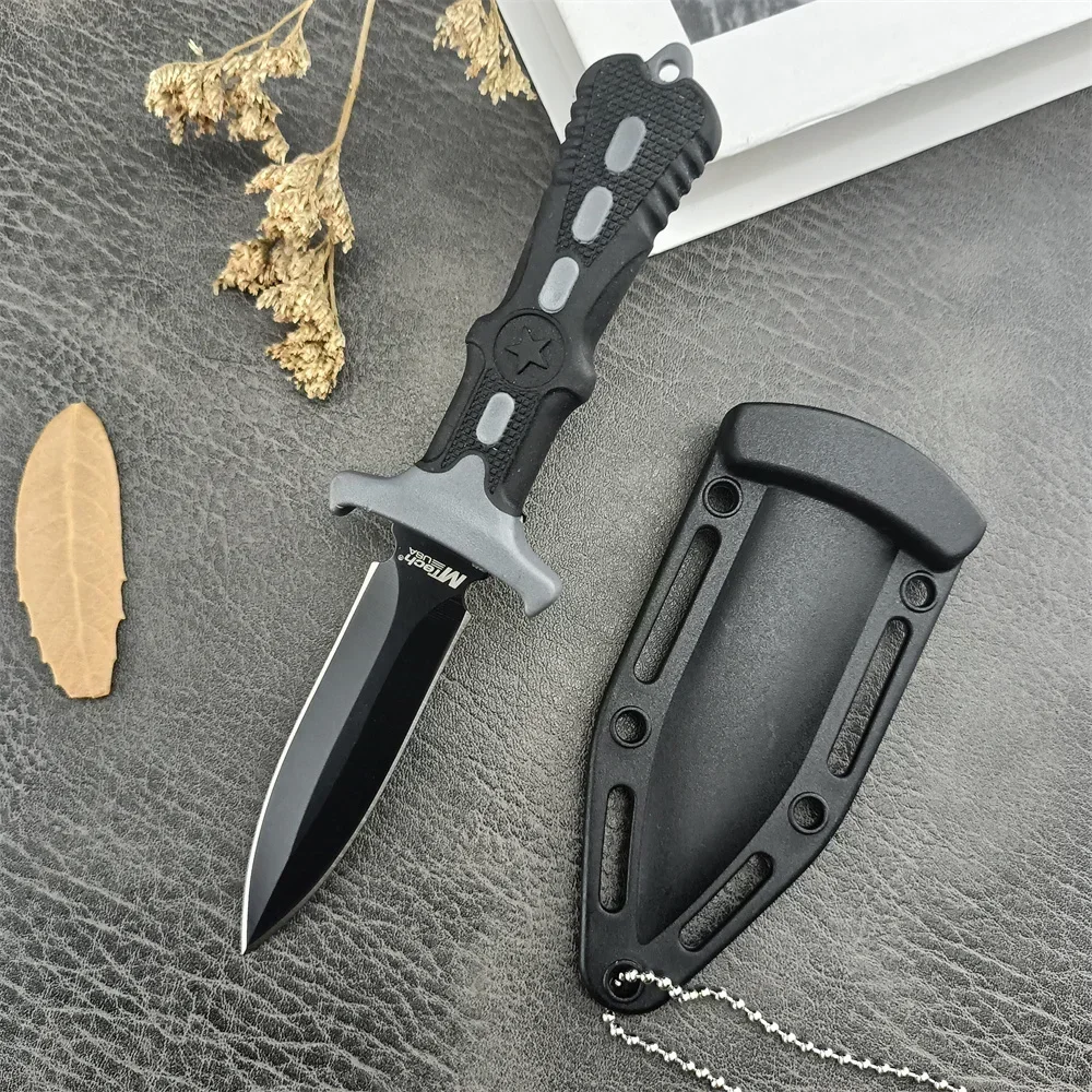 Easy To Carry Black Survival Fixed Blade Knife 440C Blade ABS Handle Outdoor Rescue Tools Tactical Hunting EDC TOOLS