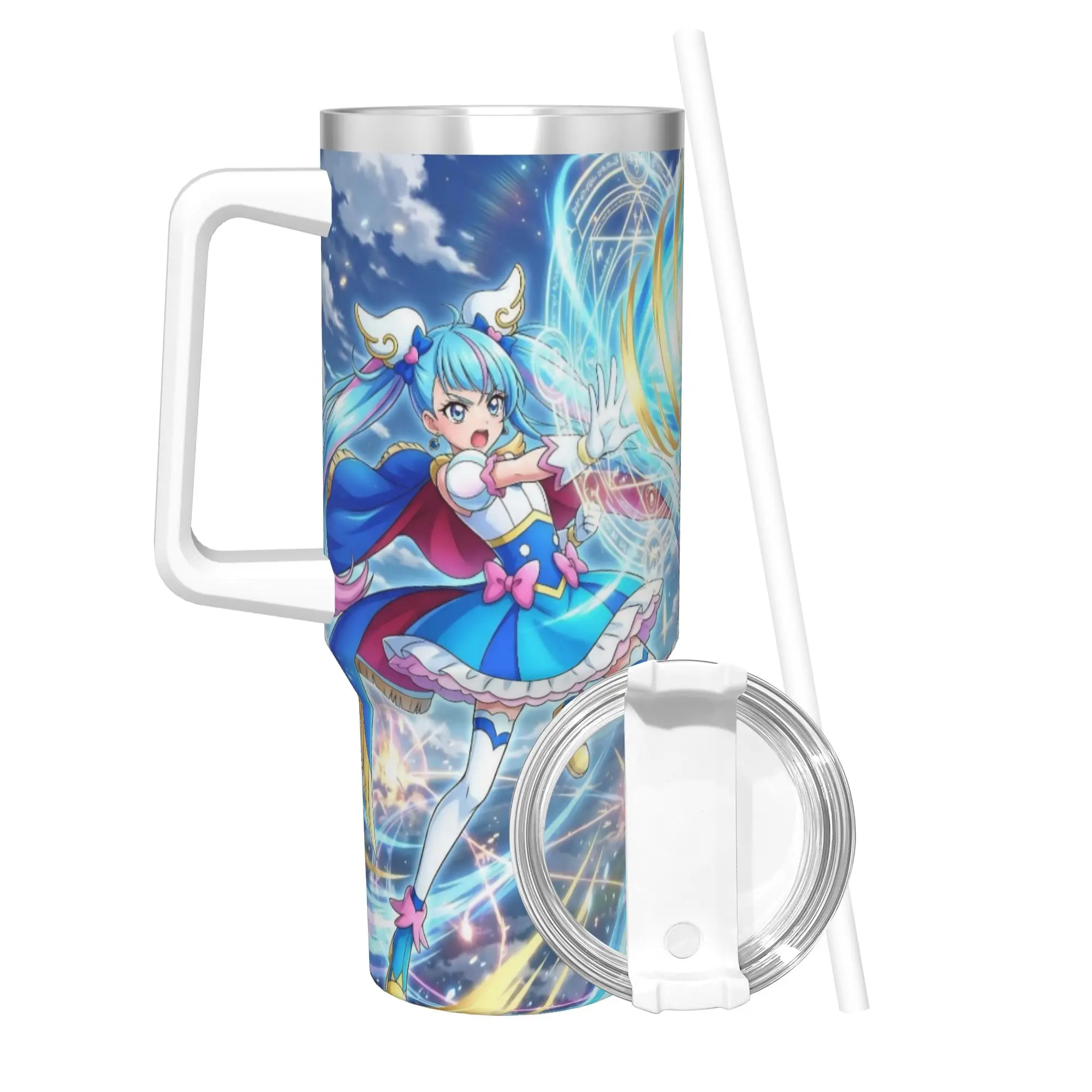 Soaring Sky Pretty Cure 40oz Tumbler Stainless Steel Double Wall Vacuum Insulated  Mug With Straw