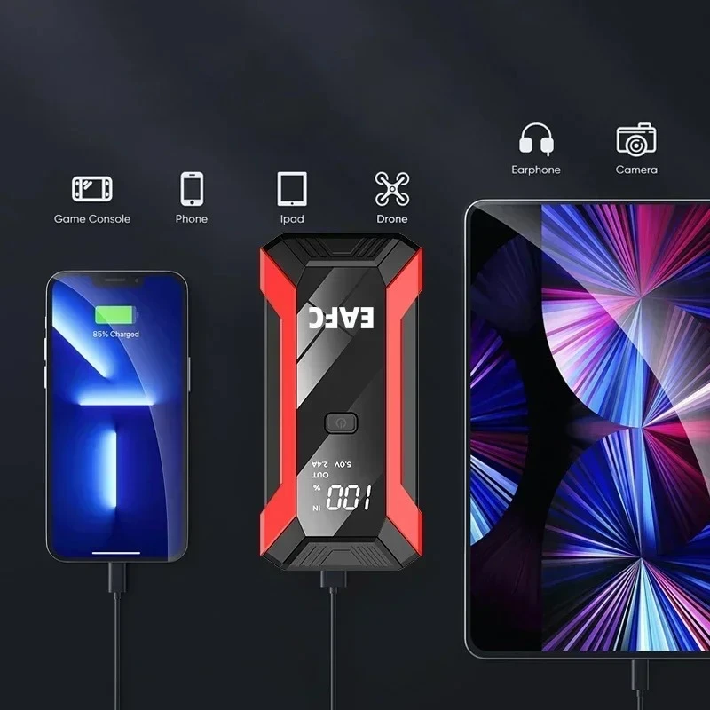 جديد 2000A/600A المحمولة سيارة المحمولة الانتقال كاتب مع قوة البنك شحن سريع 12 فولت شاحن بطارية السيارات الداعم بدء الجهاز #3