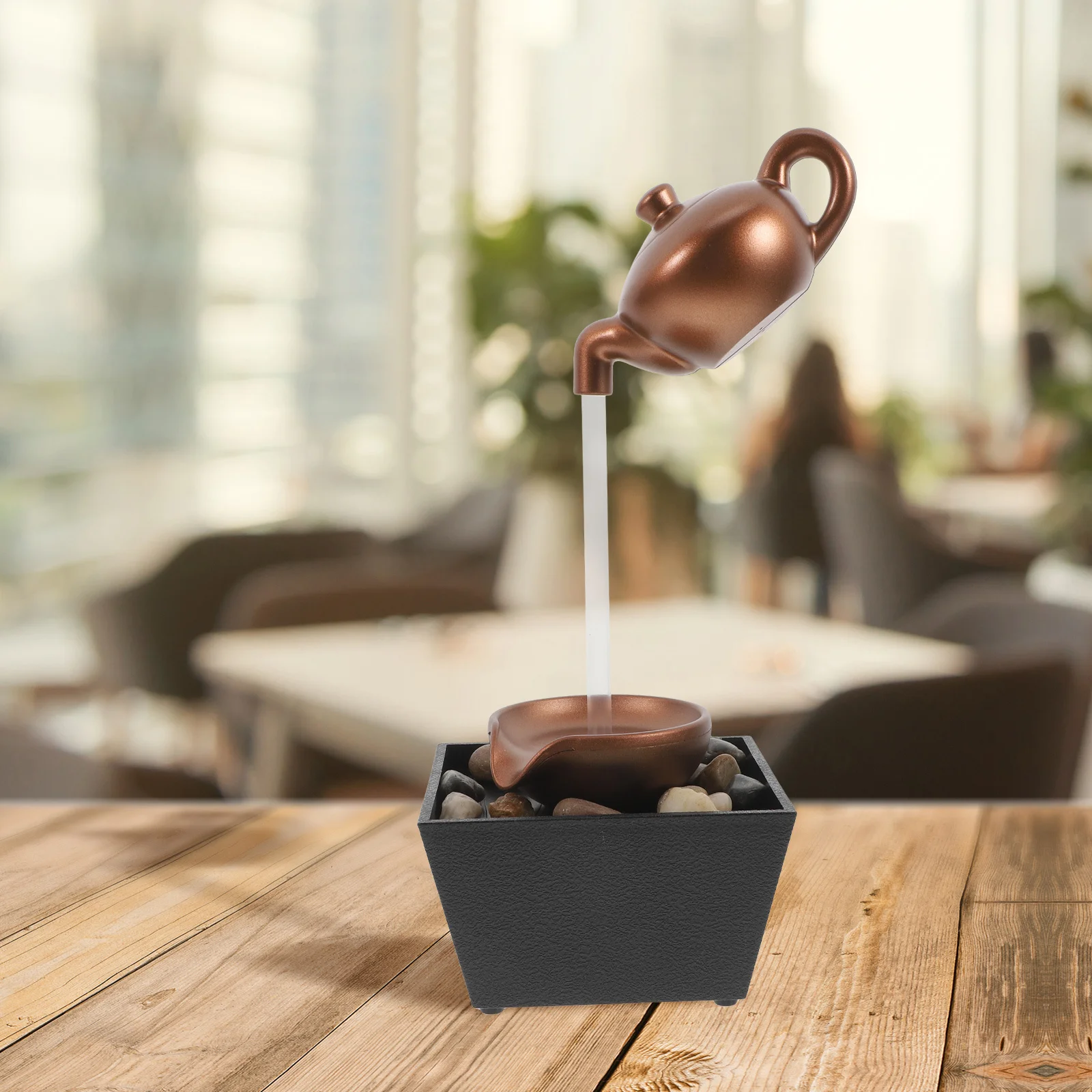 1 قطعة نافورة الماء سطح المكتب داخلي منضدية شلال Usb بالطاقة Led حديقة صغيرة ديكور للمنزل مكتب غرفة نوم الاسترخاء