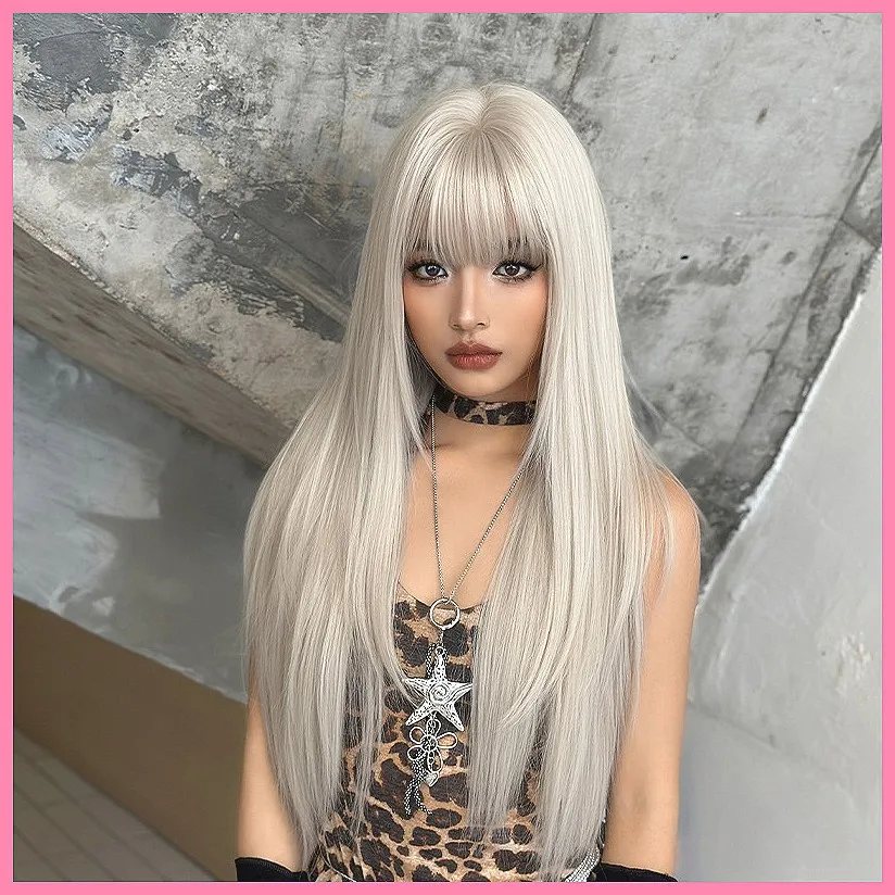 

Длинный прямой синтетический парик для женщин, термостойкий парик из матового волокна для всей головы с естественным видом