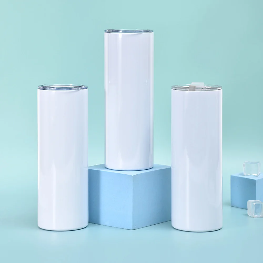 ماء 4/8/10 قطعة التسامي الحراري 600 مللي بهلوان زجاجة معزولة بيضاء مع القش وغطاء كوب حراري من الفولاذ المقاوم للصدأ أكواب ذاتية الصنع #2