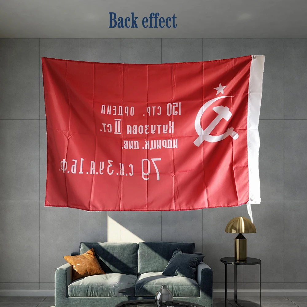 Russians Victory Banner Flag Russian USSR CCCP Great Patriotic War Goods 3X5FT 150X90CM  Brass Metal Holes Party Sport Hanging