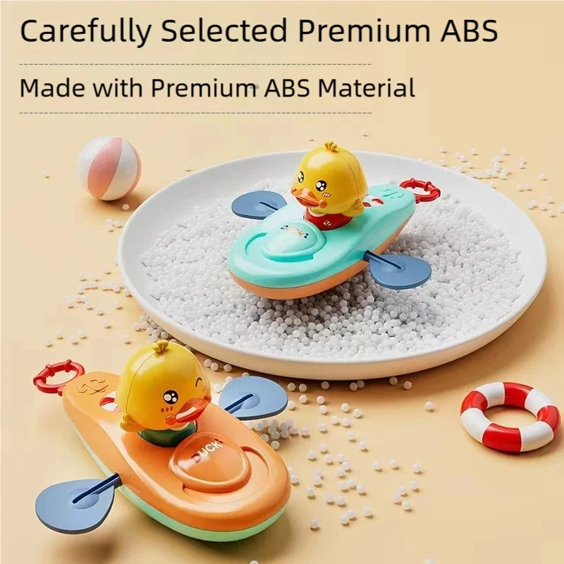 No‑Battery Mechanical Bath Toy for 3+ Kids, Pull‑Line Duck Boat, Floating Water Toy for Bathtub Beach Pool, Kids Shower Play Toy