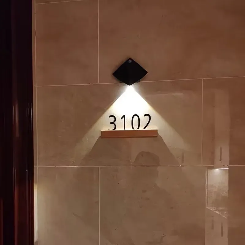 MACCAN Custom Gold Brushed Metal 3D Solid Stainless Steel House Number Sign Cut Villa Door Modern Garden Address