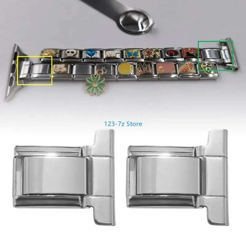 

A9BF Square Beads Charm Link Fashion Accessary Modular Bracelet Making Supplies Unique Module Suitable for Bracelet Jewelry