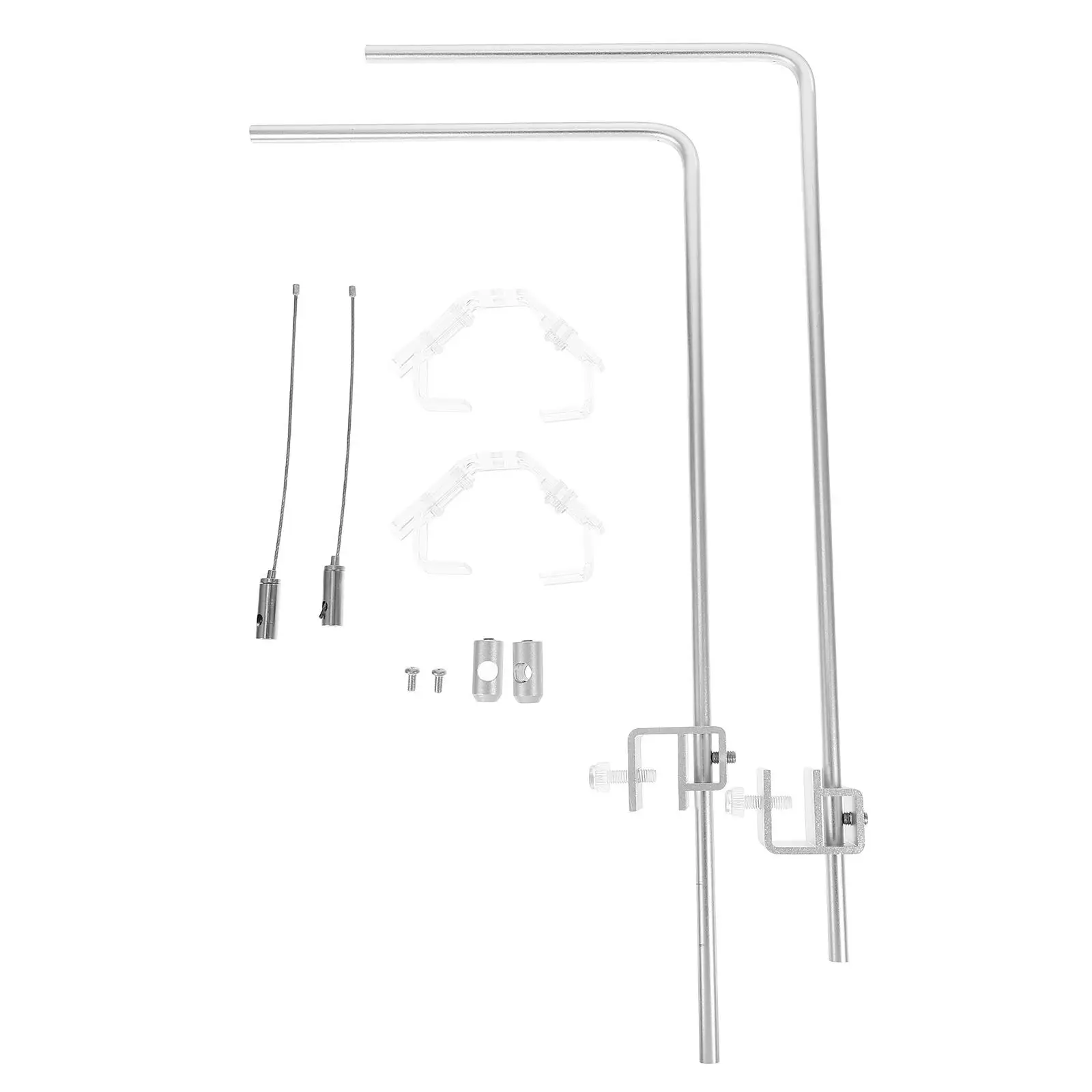 

2Pcs Fish Tank Light Bracket Aquarium Lamp Rack Aluminum Alloy Adjustable Height Stand Clamp On Glass For Freshwater Tanks