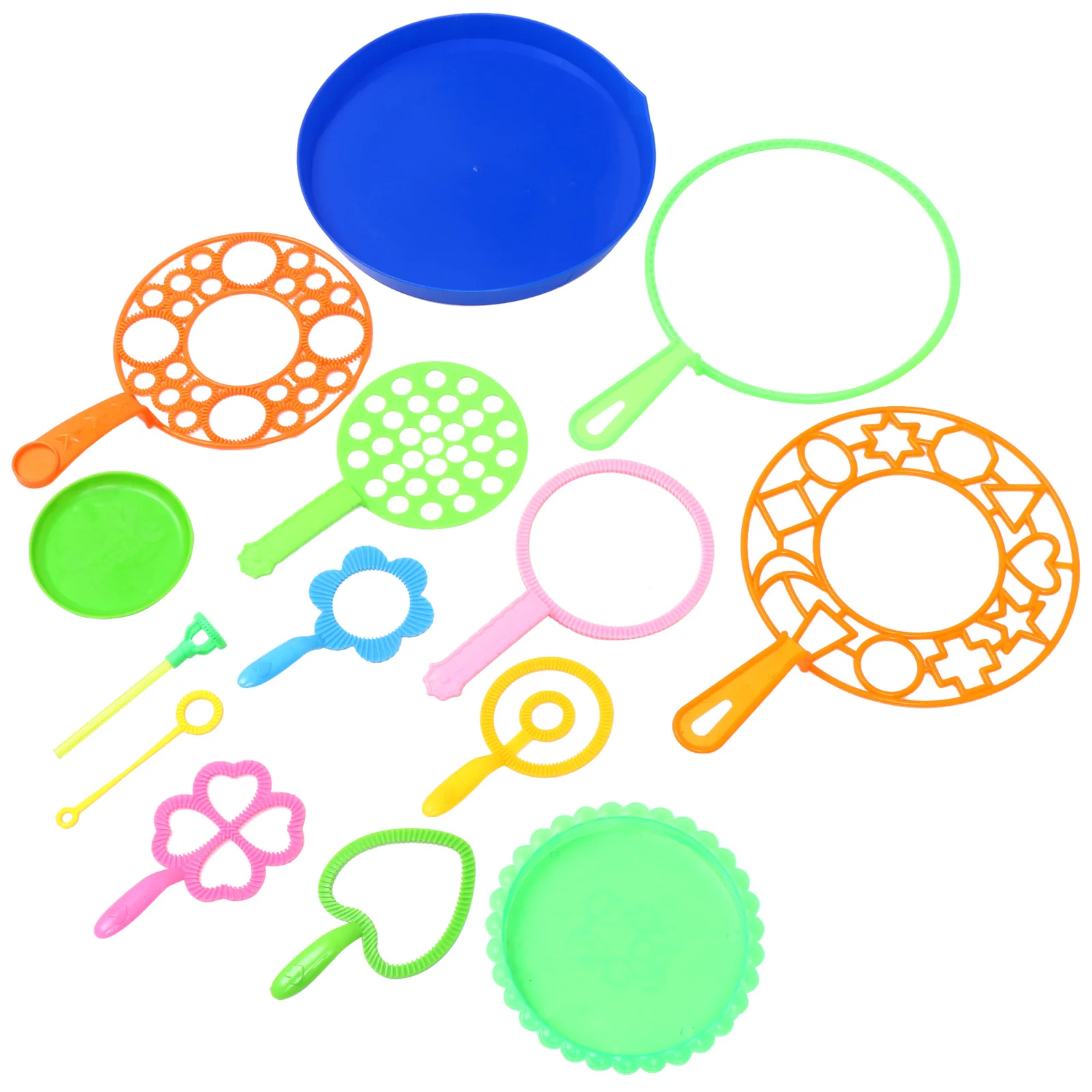 

14pcs Bubble Blowing Tool Set Lightweight Safe Kids Toys Outdoor Activities Party Favors Colorful Bubble Wands Bubbles