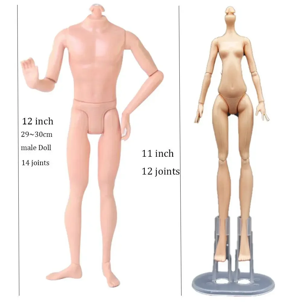 11CM Nude Fashion Dolls Spherical Moveable Joints White Skin Body Dolls Suitable 1/12 Scale Universal Head Change Makeup Gift
