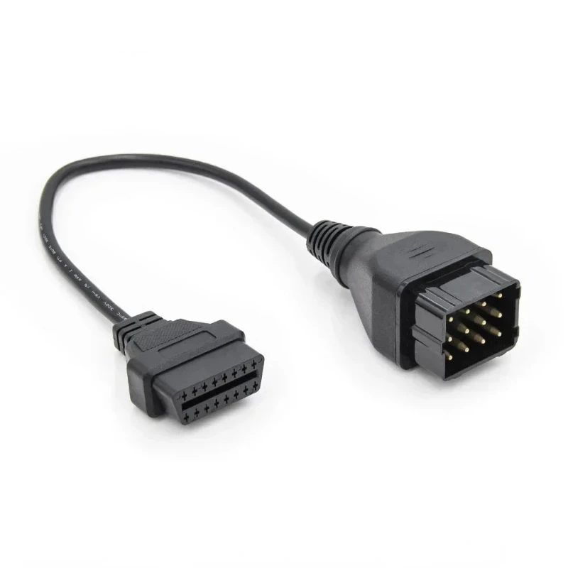 10PCS/lot For Renault 12 pin Cable OBD OBD2 Connector Adapter For GAZ Diagnostic Cable Extension Cable 16pin for Renault 12pin