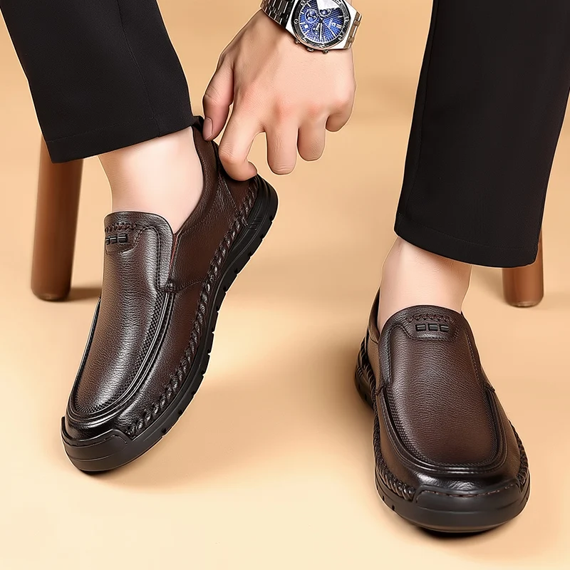 Men Loafers slip on Shoes Genuine Leather Italian Style Moccasins 2024 Soft Casual Flat Driving Mocassins Homme Mocasines Hombre