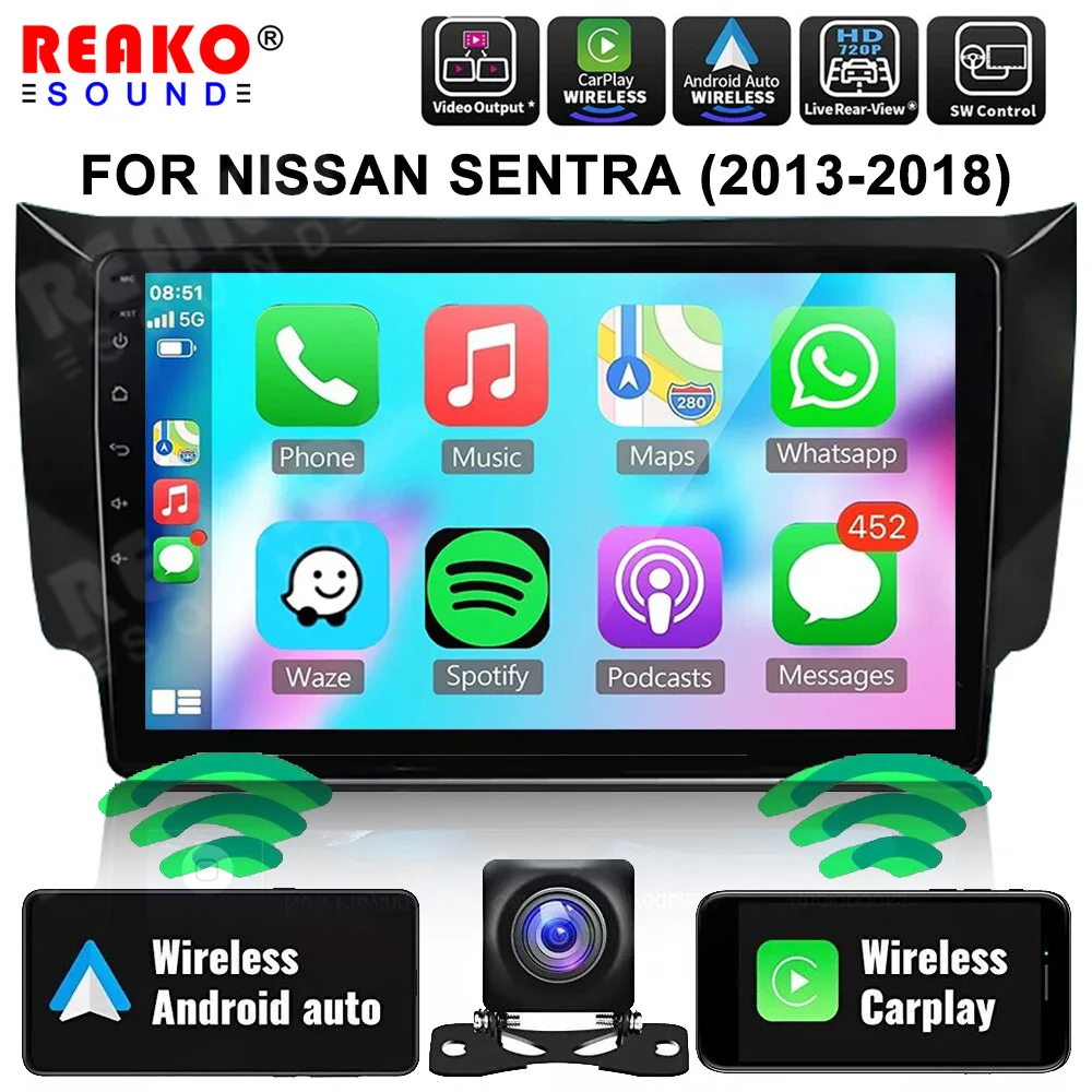 REAKOSOUND Android Car GPS Radio Multimedia Player For Nissan Sylphy Sentra Pulsar NB17 Tiida C13R 2012 2013 2014 2015 2017 GPS