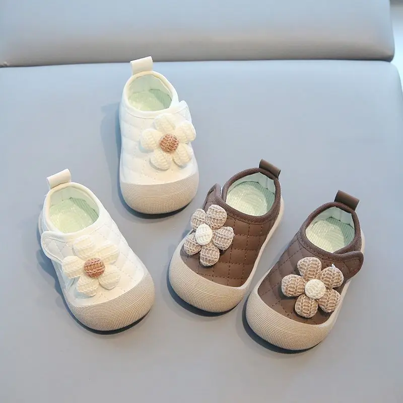 Fashion Girls' Shoes 2025 Autumn New Kids Bow Casual Shoes Comfort Anti Slip Girls Flat Shoe Simple Versatile Baby First Walkers