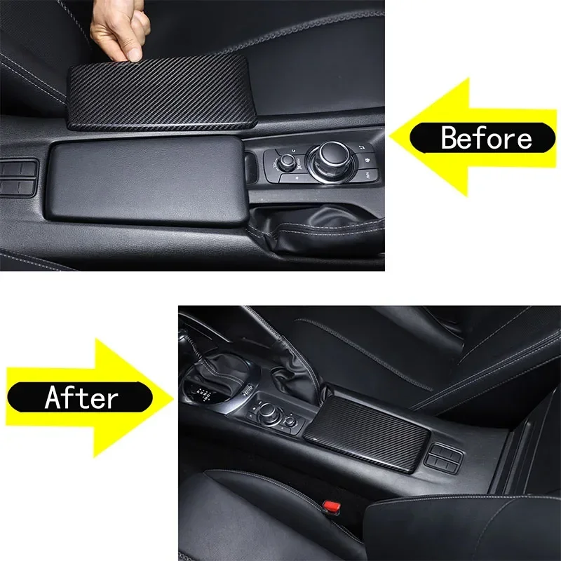 

1Pcs Real Carbon Fiber For Mazda MX-5 ND 2016-2025+ Car central control handrail box lid decoration sticker Car accessories
