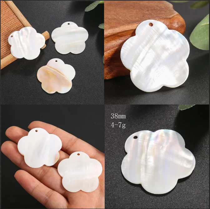 Natural White Mother of Pearl Shell Pendant Flower Charms  DIY Jewelry Making Supplies for Necklace Earring Bracelet