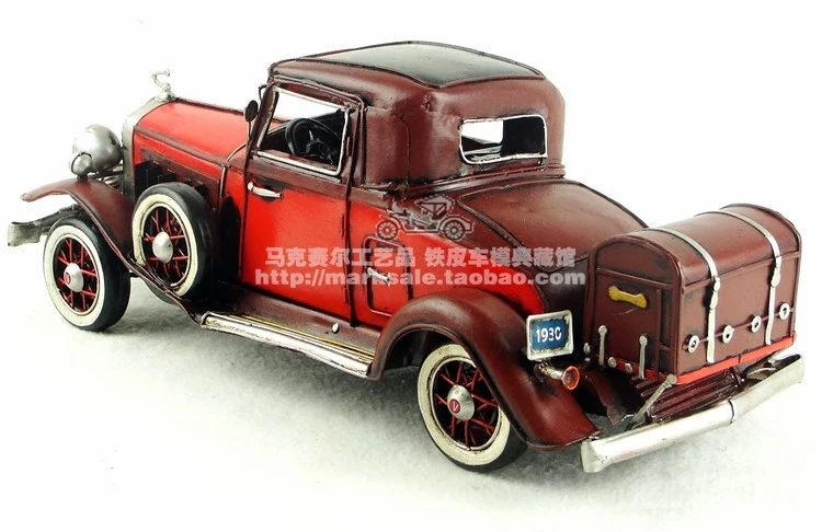 Pure Handmade Antique Iron Car Model 1933 Cadillac V16 Car Figurine Home Soft Handicraft Home & Bar Decorative Ornaments Gift