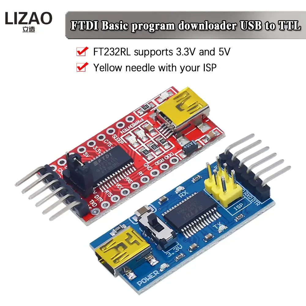 LIZAO FT232RL FTDI USB 3.3V 5.5V to TTL Serial Adapter Module for Arduino FT232 Mini Port.Buy a good quality Please choose me