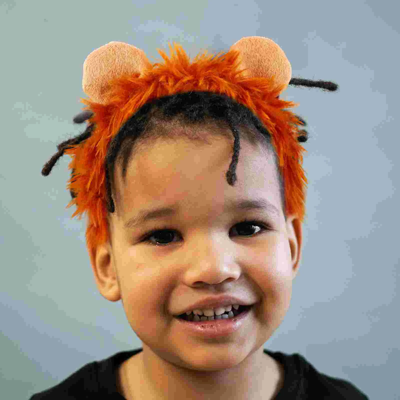

Lion Ears Tail Set Soft Fur Headdress Bow Tie Cosplay Festival Accessories Kids Stage Animal Costume Prop Halloween Masquerade